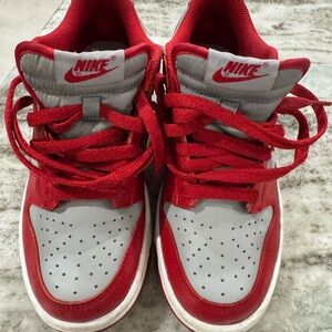 Nike Kids Red and Gray High-Top Sneakers